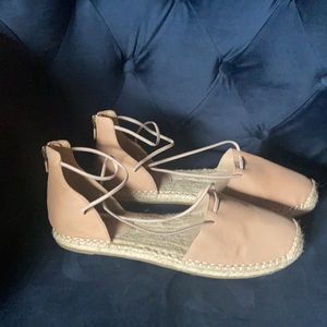 Eileen fisher leather nude espadrilles Sz 10 NWT
